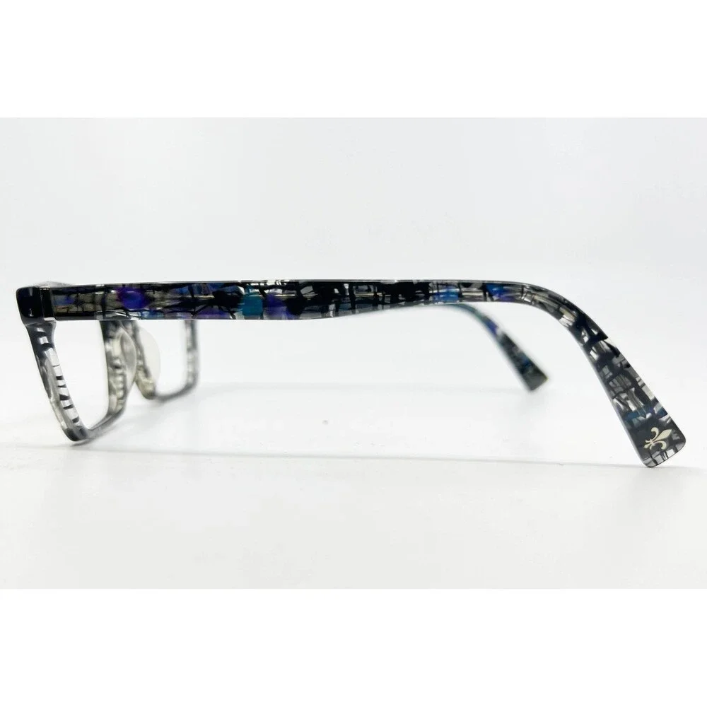 Seraphin Eyeglasses Womens Blue Purple Rectangular Handmade Japan 54-16-145